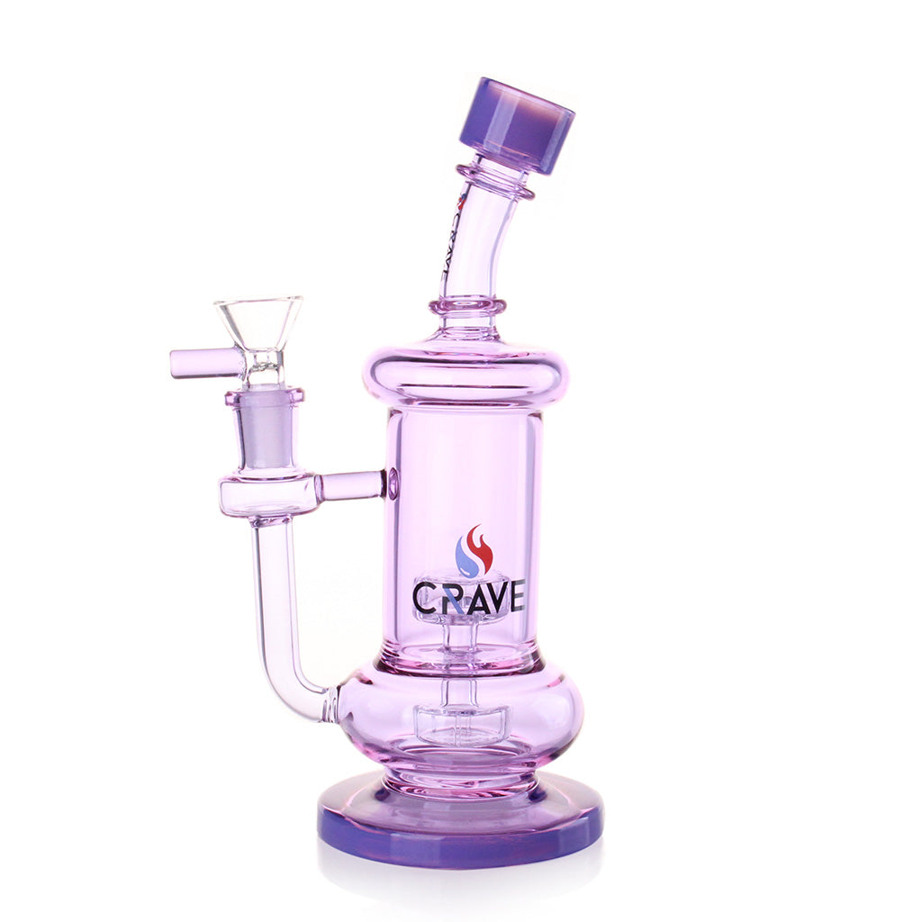 Crave Dual Chamber Recycler Dab Rig in purple glass available at Honeybee Herb online headshop 