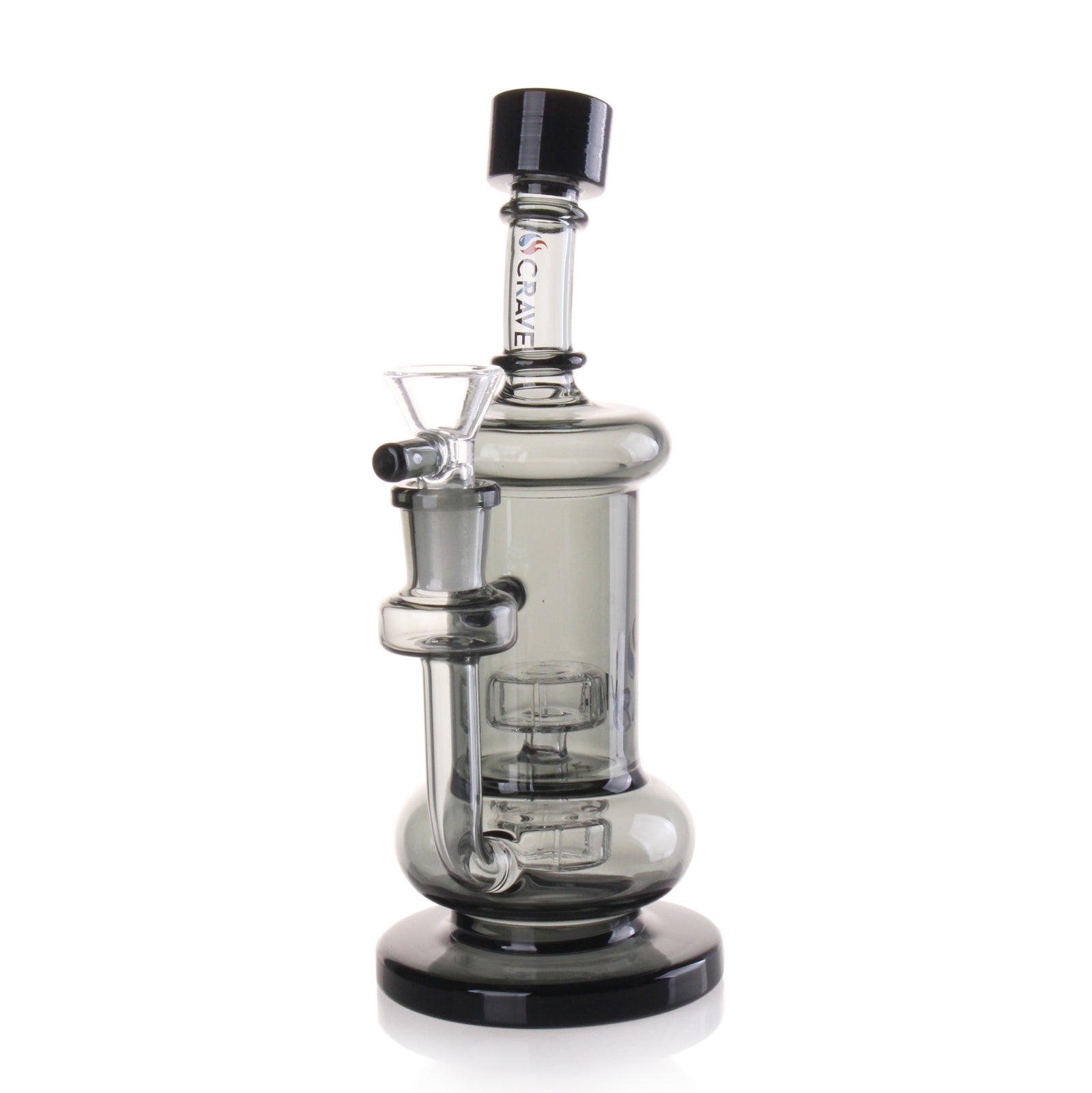 Crave Dual Chamber Recycler Dab Rig in smoke glass finish, available for sale at Honeybee Herb online smoke shop