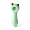 Light Green Cute Cat Ears Hand Pipe, novelty glass smoking accessory at Honeybee Herb