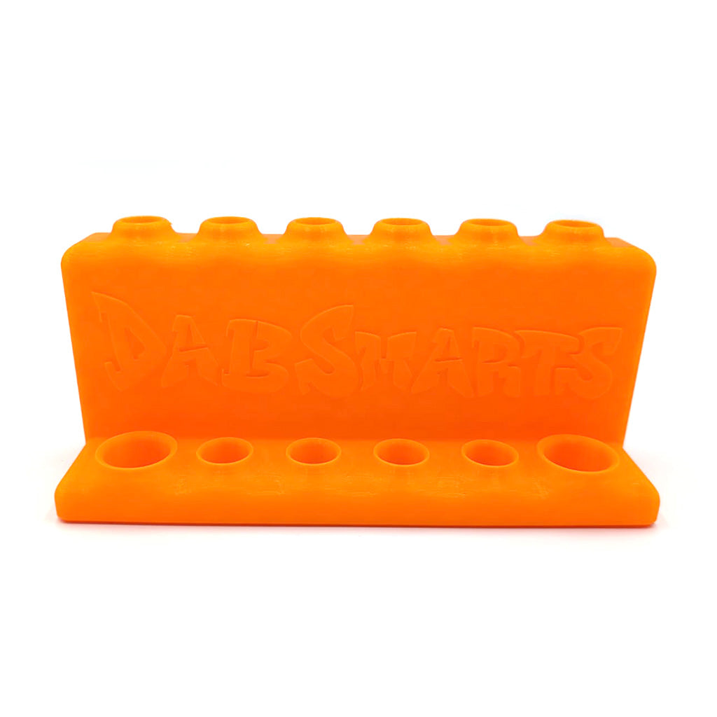 Neon orange DabSmarts Banger Bar organizer for dab rigs and tools – shop Honeybee Herb