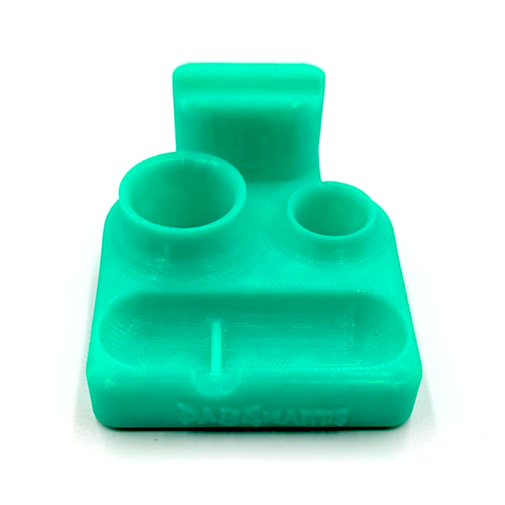 DabSmarts neon green dab caddy organizer front view for rigs