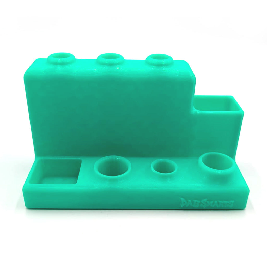Neon green DabSmarts mini dab tool organizer station for storage 