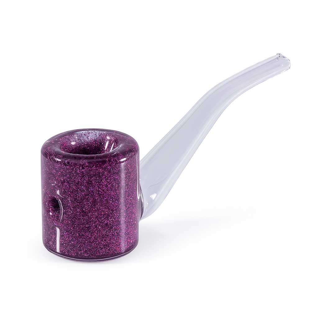 Deep rose glitter Sherlock hand pipe with freezable glycerin – buy online