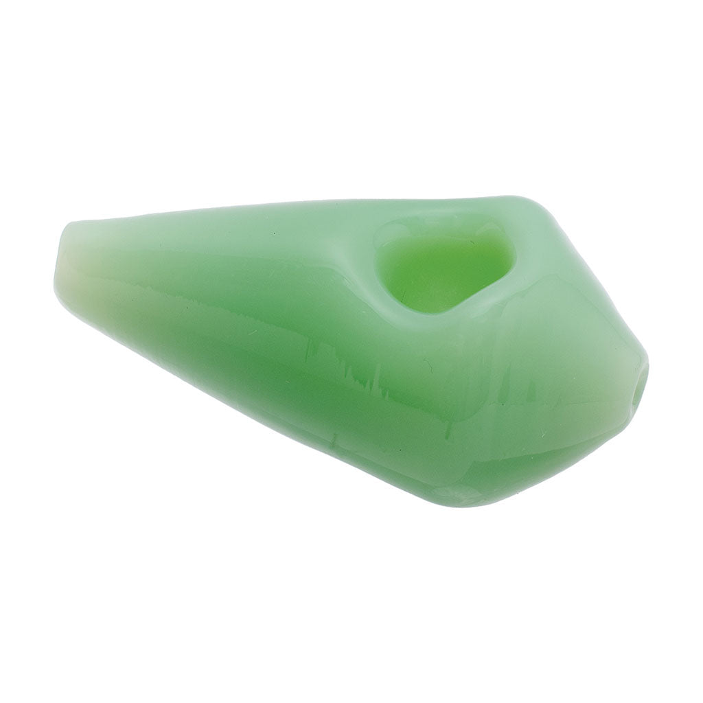 Light green diamond glass hand pipe with ergonomic bowl—order today. 