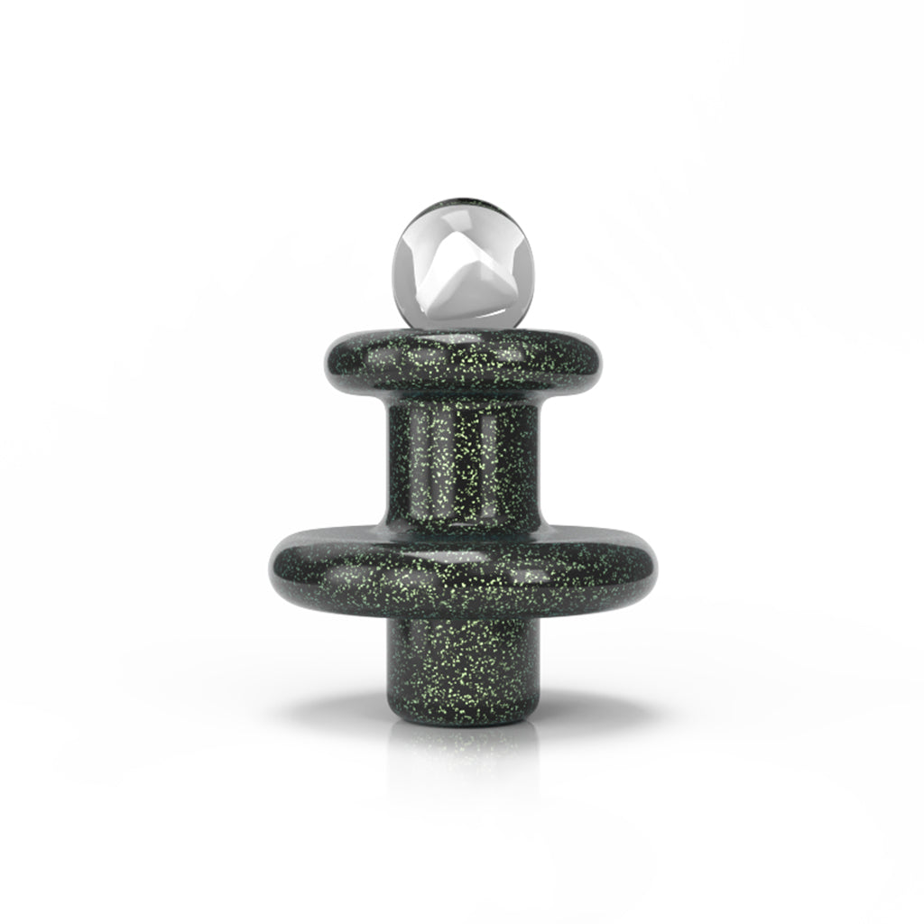 Honeybee Herb's Dichro Green Crushed Glass Opal Galaxy Terp Slurper UFO Design Carb Cap Clear Product View