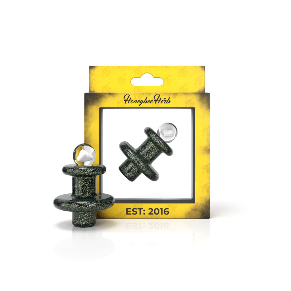 Dichro Green Crushed Glass Opal Galaxy Terp Slurper UFO Design Carb Cap