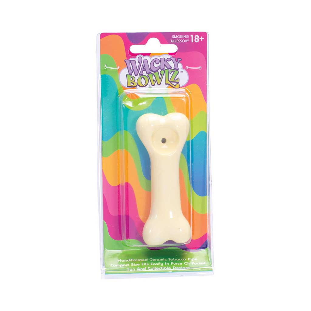Dog Bone ceramic pipe in retail packaging—purchase from Honeybee Herb with secure checkout and quick, discreet delivery.