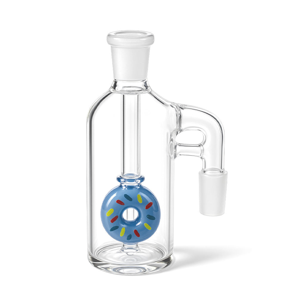 Blue Donut Perc Glass Ash Catcher 5.1-Inch 90°-Degree For Bongs Available At Honeybee Herb