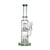 Full view of green double stereo matrix perc bong – tall glass for smooth hits