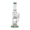 Full view of green double stereo matrix perc bong – tall glass for smooth hits
