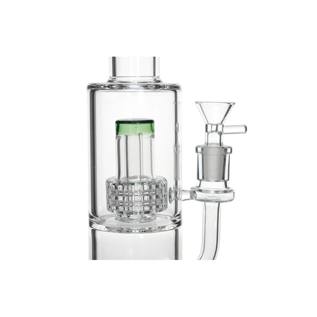 Green-accented double matrix perc bong mouthpiece – Honeybee Herb
