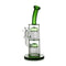 Green double tree perc bent neck bong—shop now at Honeybee Herb, in stock with fast shipping.
