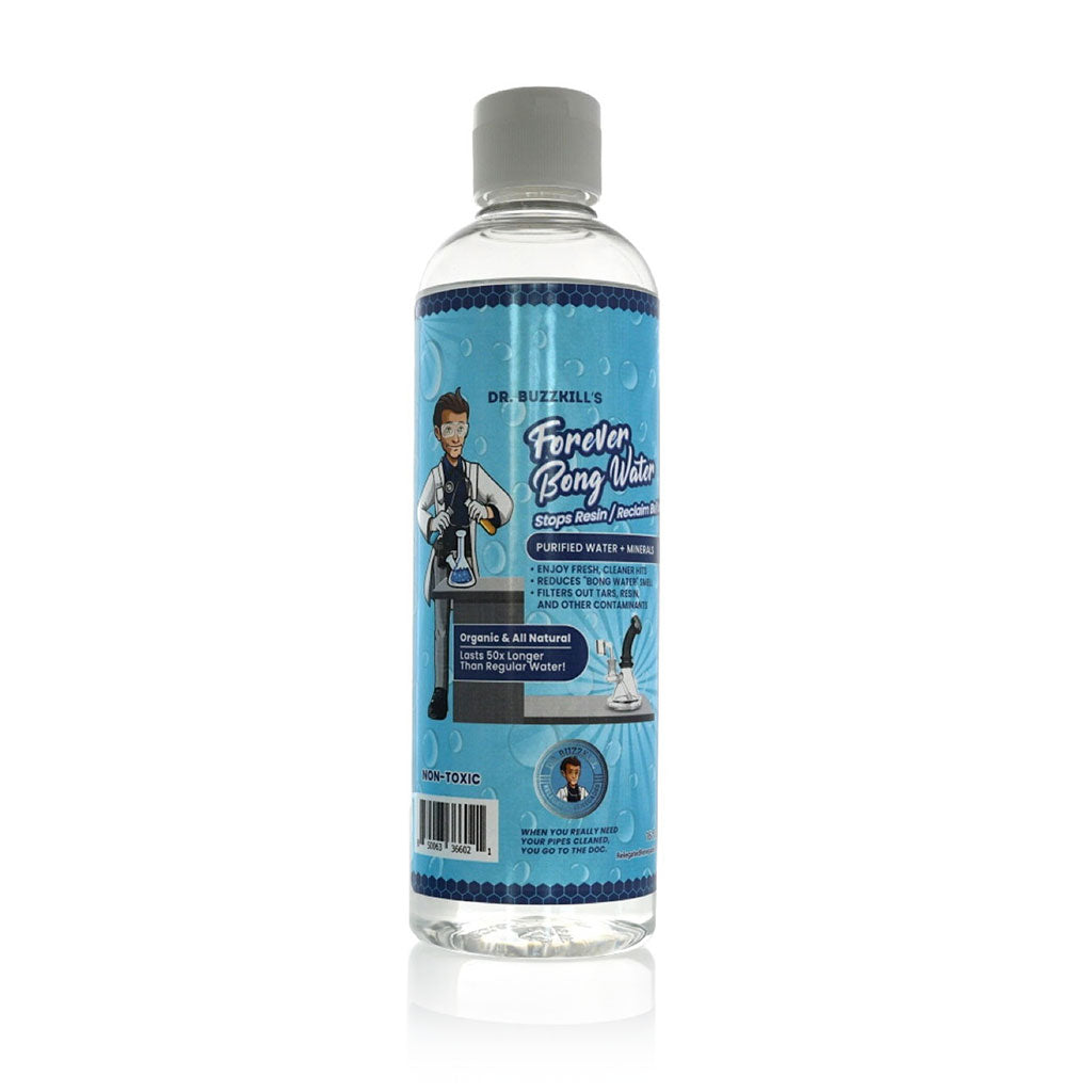 Buy Dr. Buzzkill Forever Bong Water 16oz – organic bong water that prevents resin buildup and keeps your glass fresh and clean.