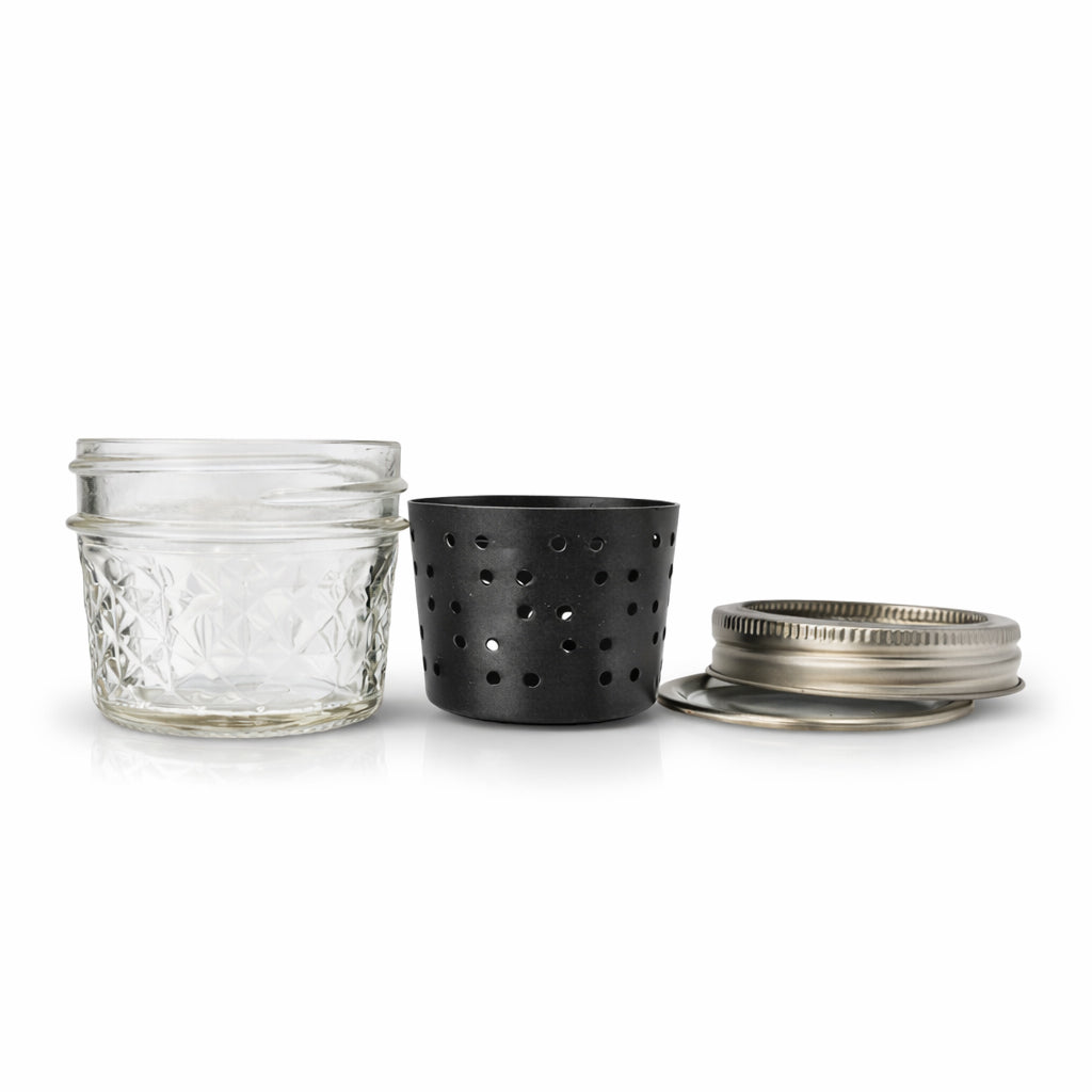 Removable strainer basket draining in Dr Buzzkill Mini Dunk Tank ISO soaking jar 