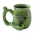 Green ceramic Chubby Premium Roast & Toast pipe mug with a textured surface and a round opening on top.