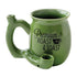Green ceramic Chubby Premium Roast & Toast pipe mug with a textured surface and a round opening on top.
