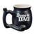 Black ceramic mug with "Dope Dad" text, designed as a pipe for smoking.