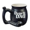 Black ceramic mug with "Dope Dad" text, designed as a pipe for smoking.