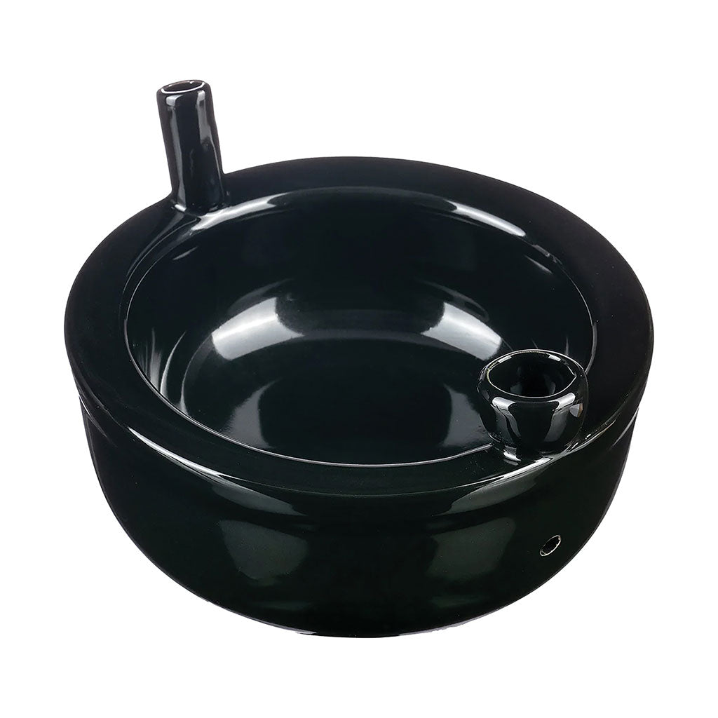 1. Black ceramic Roast & Toast cereal bowl pipe by Fashion Craft.