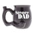 Black ceramic Stoner Dad Chubby Premium Roast & Toast pipe mug by Fashion Craft in a full view.