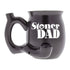 Black ceramic Stoner Dad Chubby Premium Roast & Toast pipe mug by Fashion Craft in a full view.