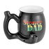 Fashion Craft Stoner Dad Roast & Toast ceramic pipe mug in rasta colors.