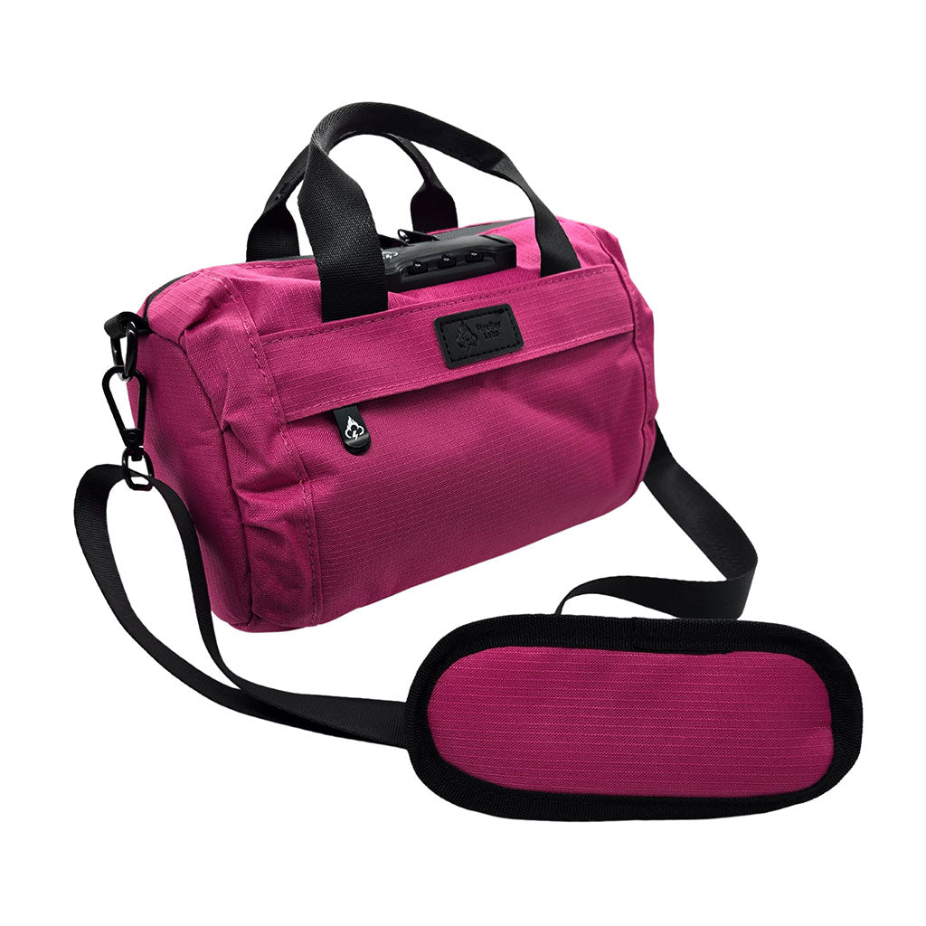 FireBar Labs Bold Pink Smell Proof Lockable Mini Duffle Available at Honeybee Herb