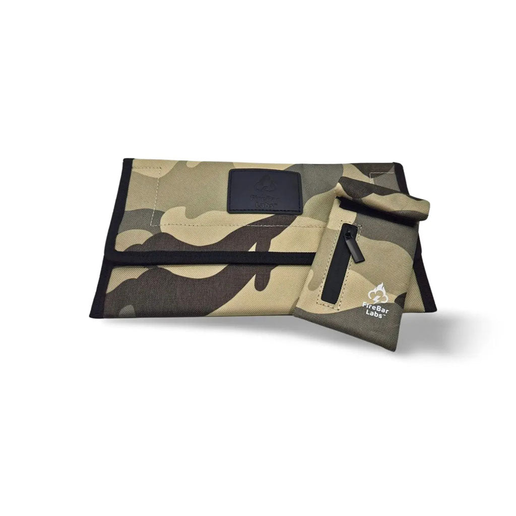 FireBar Labs Grey Camo Smell-Proof Lockable Travel Wallet With A Short Bag 