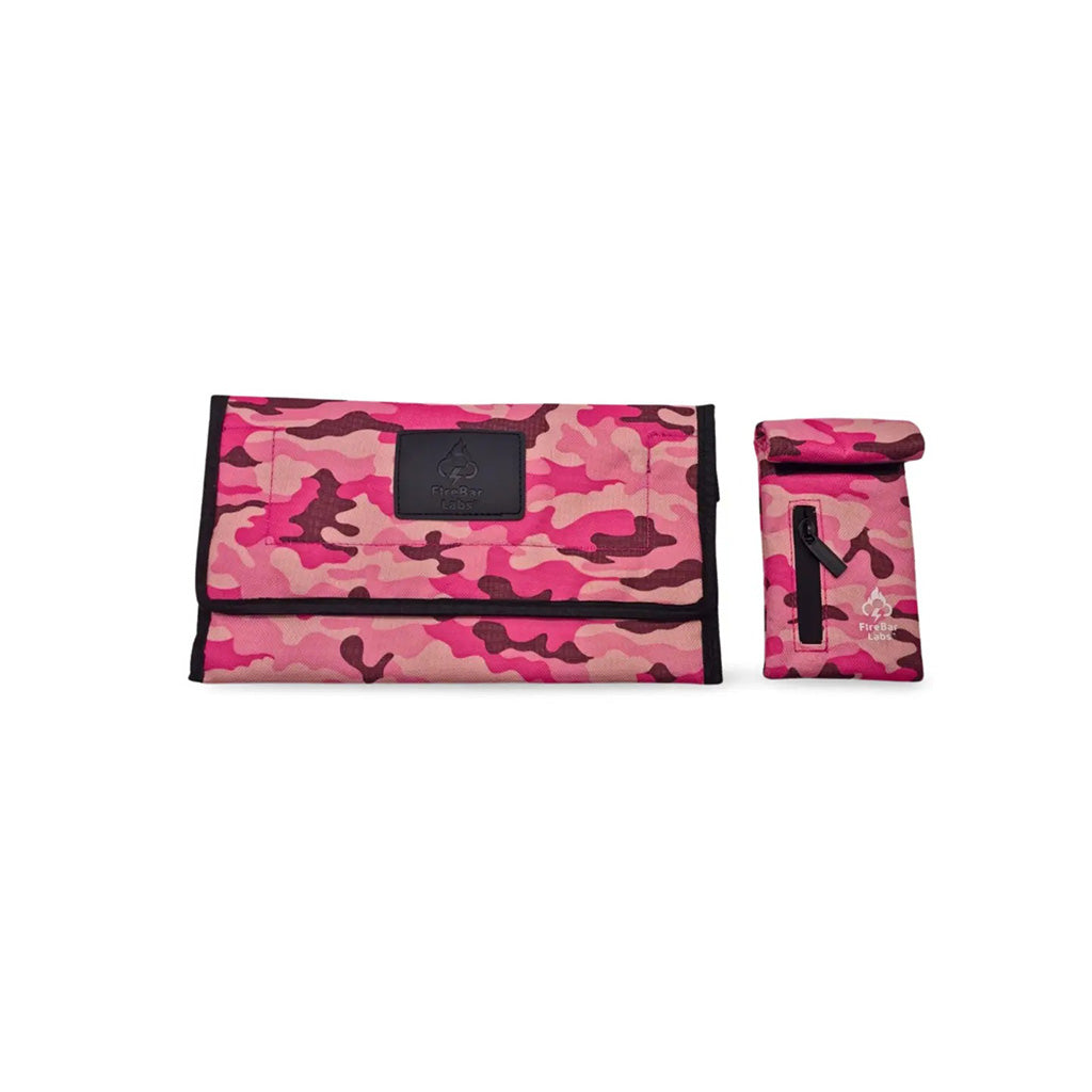 FireBar Labs Pink Camo Smell-Proof Lockable Travel Wallet With A Short Bag