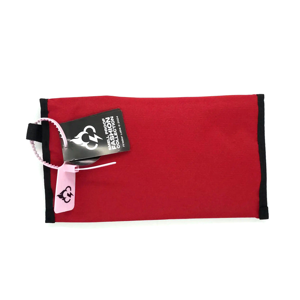 FireBar Labs Ruby Red Smell-Proof Lockable Travel Wallet Back Part View 