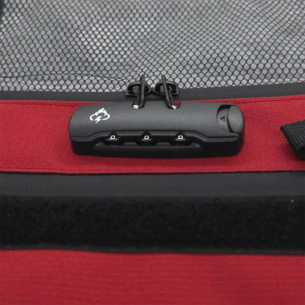 FireBar Labs Ruby Red Smell-Proof Lockable Travel Wallet Lock Part View