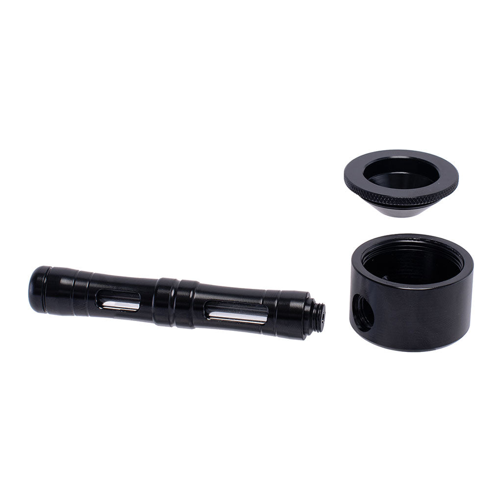 Buy Black Flat Chamber Aluminum Glass Smoking Pipe – premium front view, durable design for smooth hits. 
