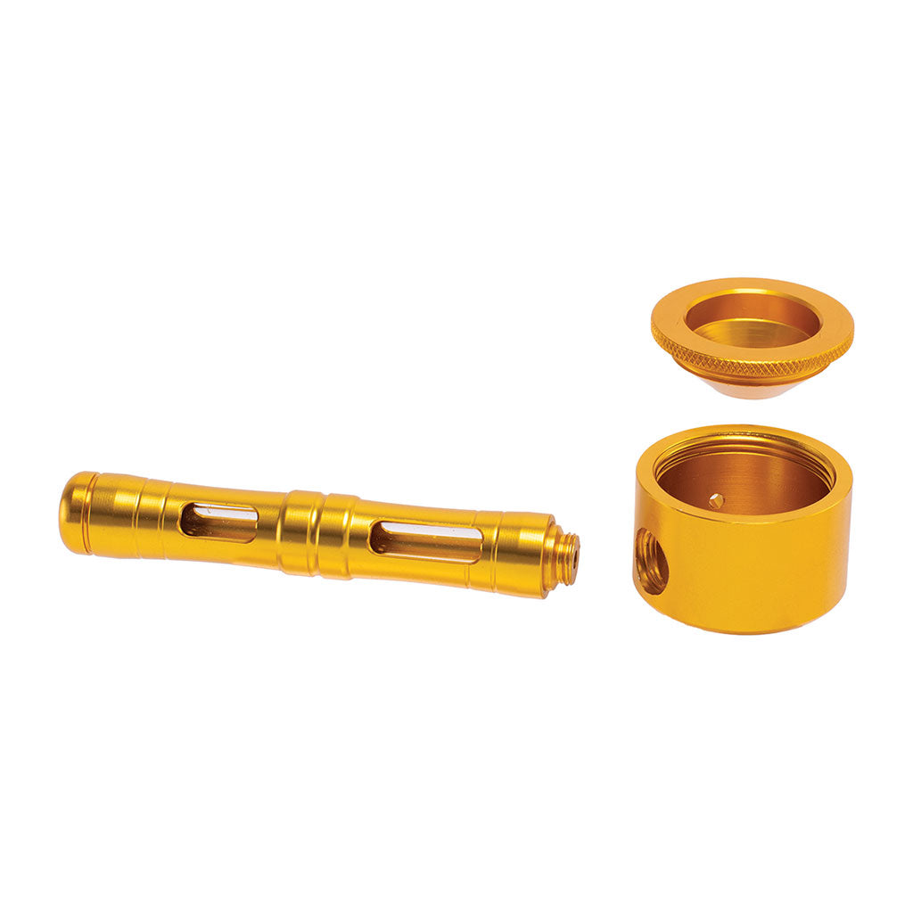 Buy Gold Flat Chamber Aluminum Glass Smoking Pipe – premium design, durable, and stylish.