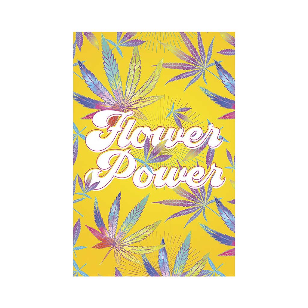 Buy Flower Power wall tapestry with vibrant leaf design, perfect for smoking rooms, bedrooms, or home wall decor at Honeybee Herb.