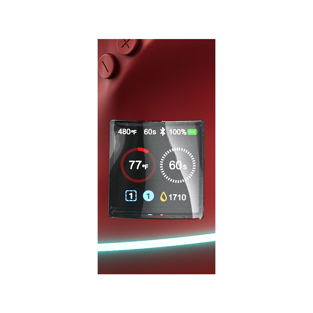 OLED display showing heat settings on Focus V Carta 2 rig