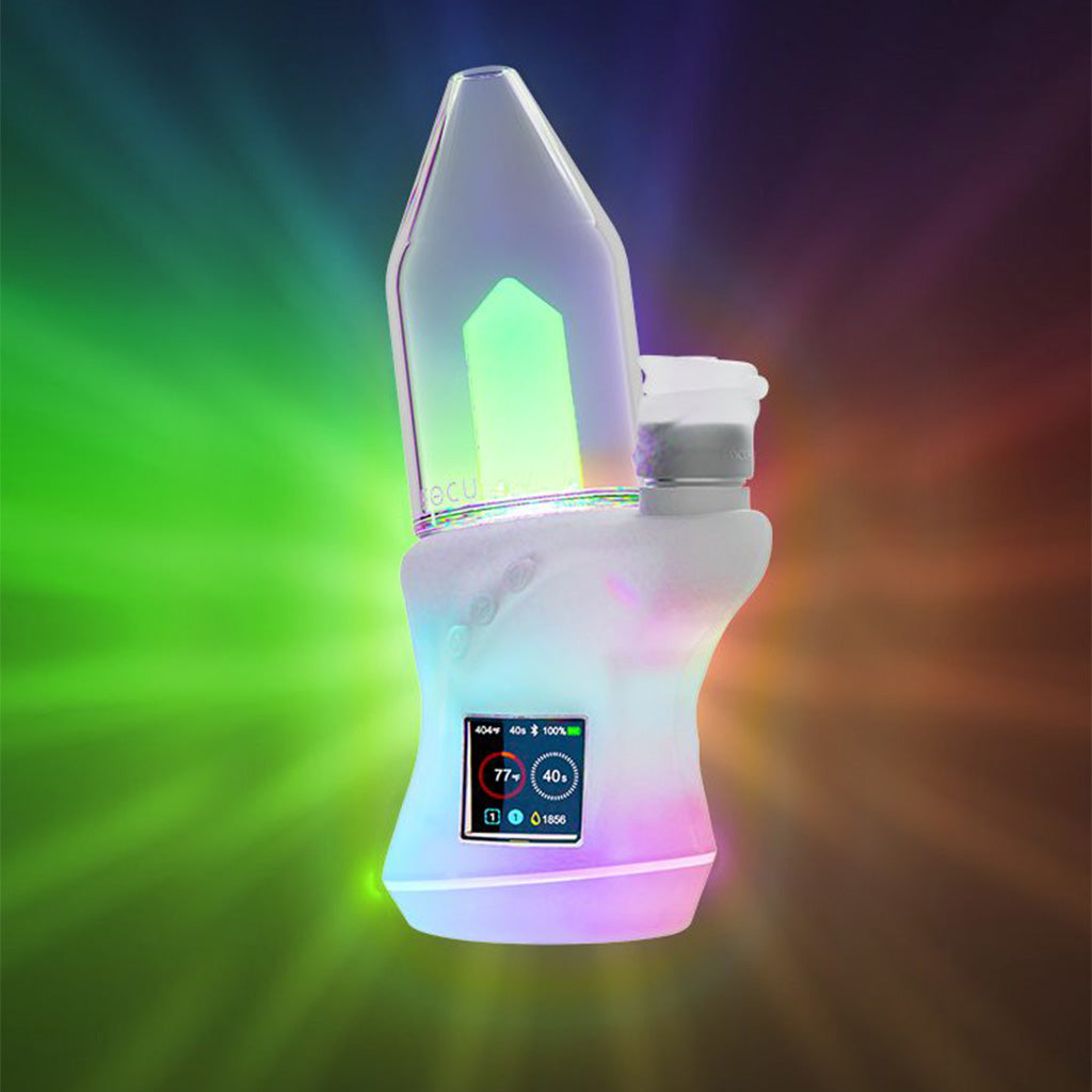 Front view of Focus V Carta 2 Clear Edition electric dab rig with LED glow