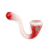 Cherry Snowcone Frit Sherlock Hand Pipe with bright red and white frit glass in a classic curved sherlock shape available to buy online