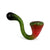 Dragon Pepper Frit Sherlock Hand Pipe with black green body, red green bowl, and bold frit glass color blend available online