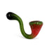 Dragon Pepper Frit Sherlock Hand Pipe with black green body, red green bowl, and bold frit glass color blend available online