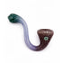 Moss and Merlot Frit Sherlock Hand Pipe with moss green tip, soft lavender stem, and rich merlot brown bowl for online smoke shop buyers