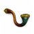Mosswood Frit Sherlock Hand Pipe with amber olive tip, earthy brown stem, and teal green bowl in a classic curved smoking pipe shape