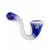 Ocean Breeze Frit Sherlock Hand Pipe with cobalt blue and white frit glass and a smooth curved bowl design for online purchase