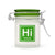 Frosted Glass "HI" Periodic Symbol Stash Jar Available At Honeybee Herb