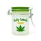 Frosted glass Holy Smoke Airtight Storage Jar with green lid by Ted Miller Innovations, available at Honeybee Herb.