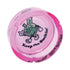 Top View Of Pink Glass Ashtray Featuring Cartoon Bong Character And Text “Keep On Suckin’”