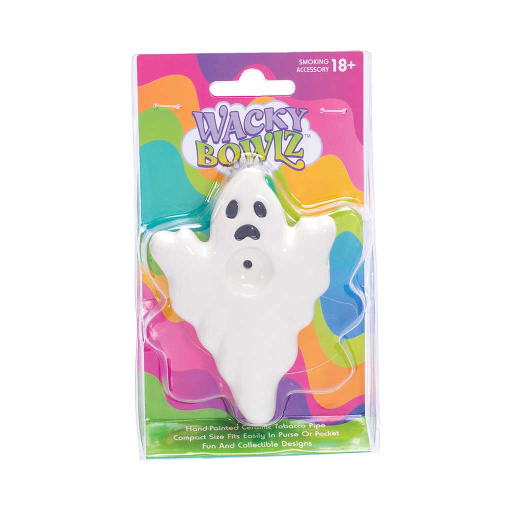 Ghost ceramic hand pipe in retail packaging—purchase from Honeybee Herb with secure checkout and quick, discreet delivery.
