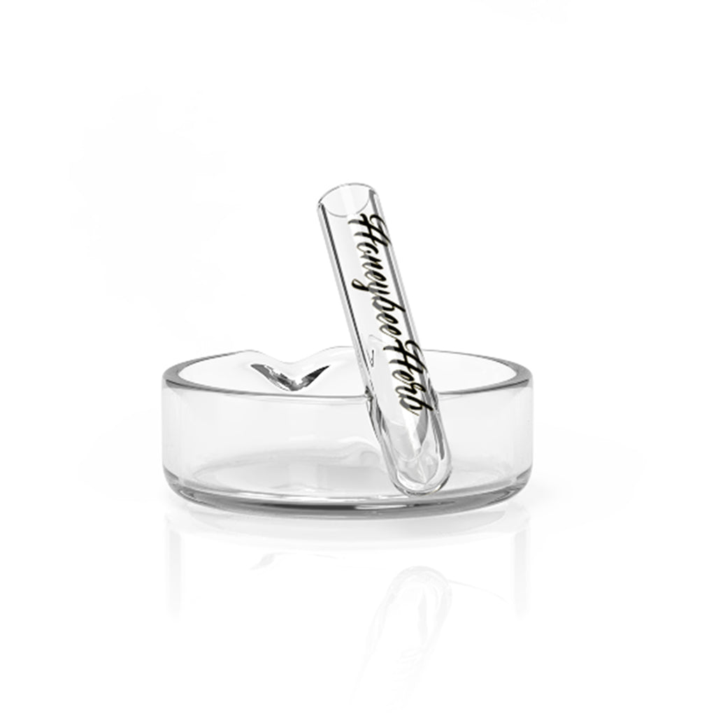 Crystal Clear Glass Wax Concentrate Dish With Attach Dab Tool Holder