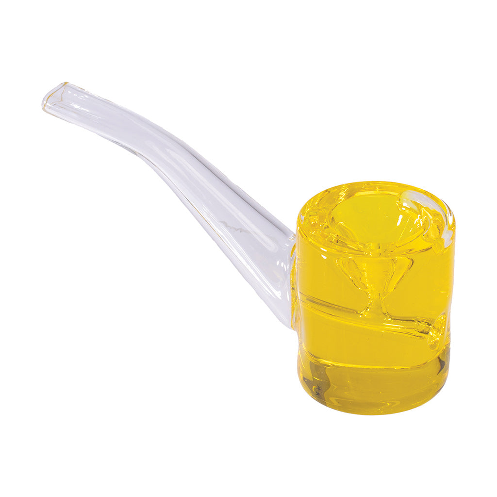 Yellow Glycerin Sherlock Hand Pipe – Freeze for smooth, chilled hits