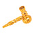 Portable gold aluminum smoking pipe with grinder – order at Honeybee Herb
