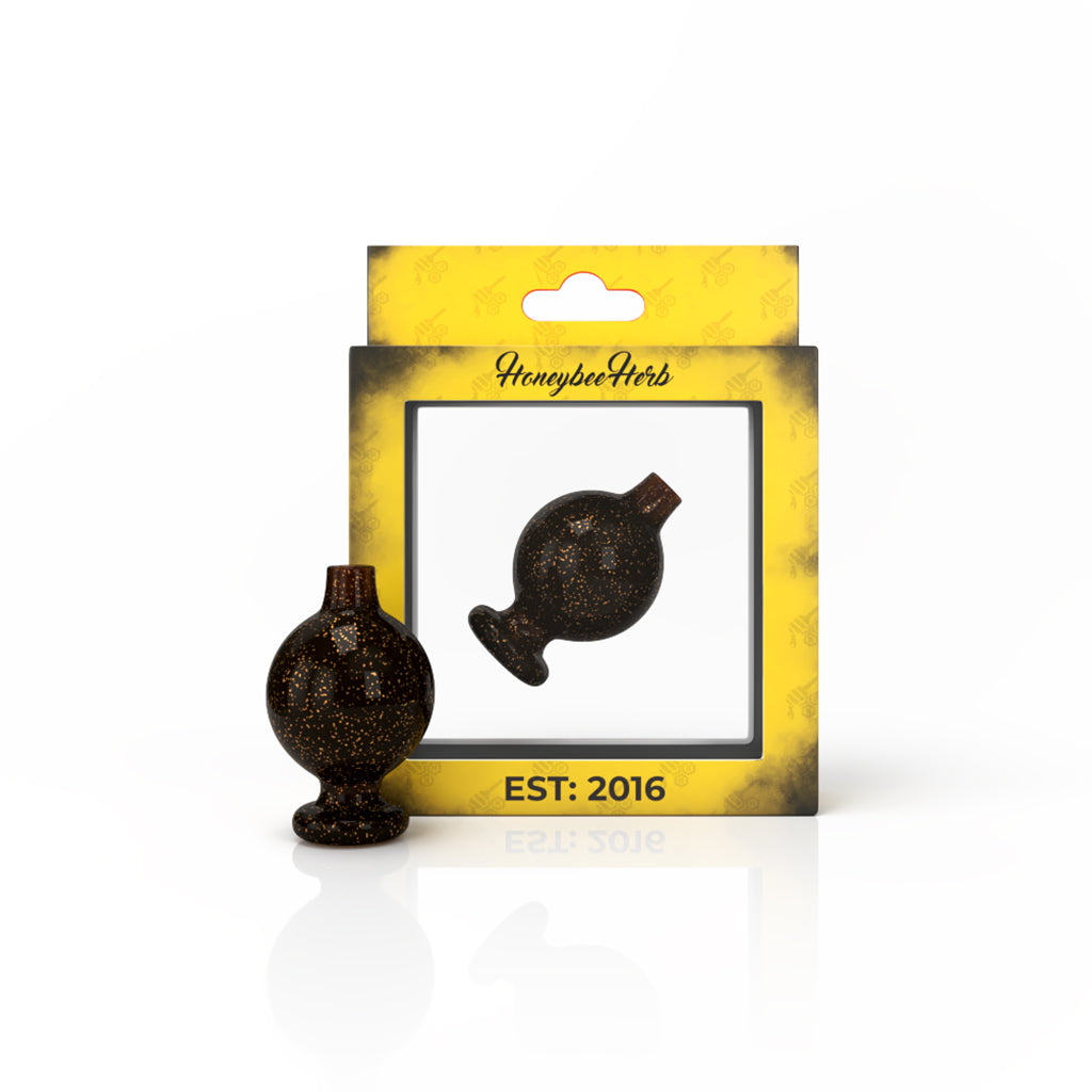 Gold Dichro Glass Galaxy Bubble Carb Cap Yellow Packaging View